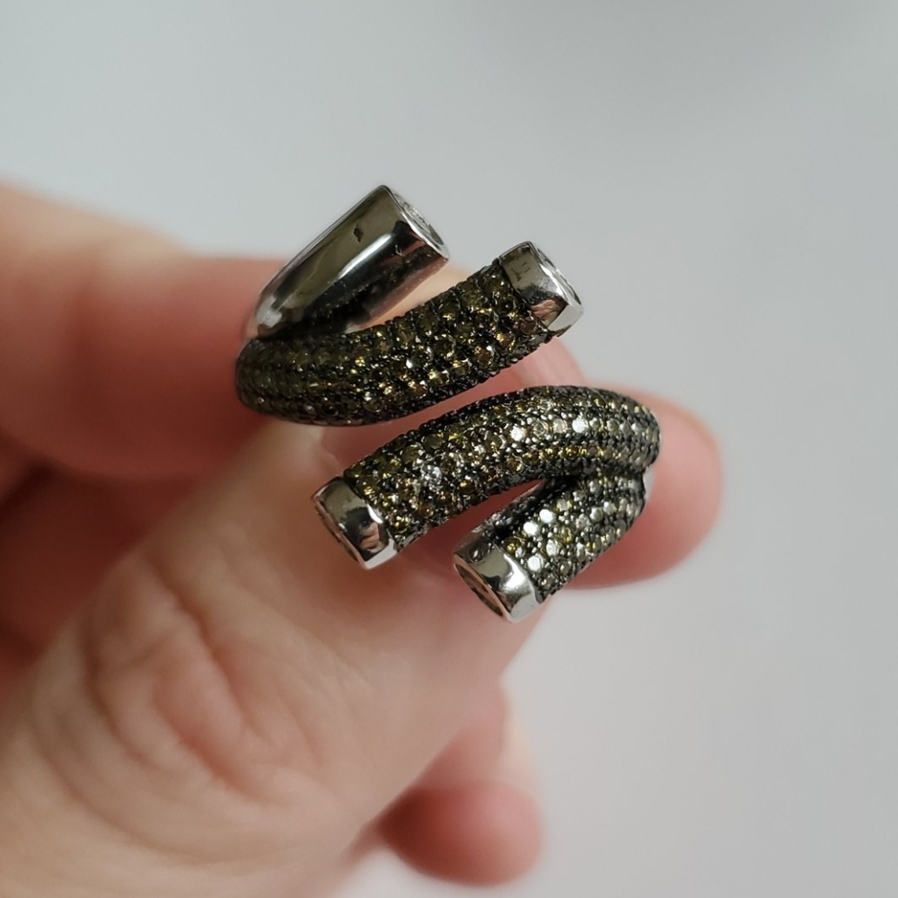 Champagne Topaz Platinum Plated Ring